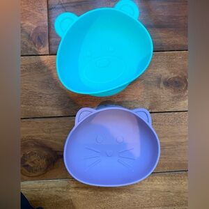 Cute silicone kid bowls with suction